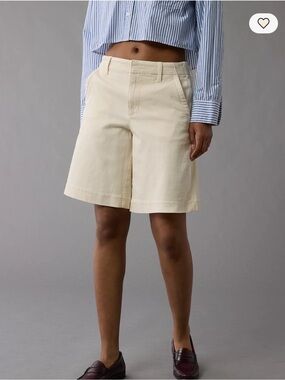 AMERICAN EAGLE Bermuda Trouser Short Cream Sz 6‎ Tailored Coastal Neutral